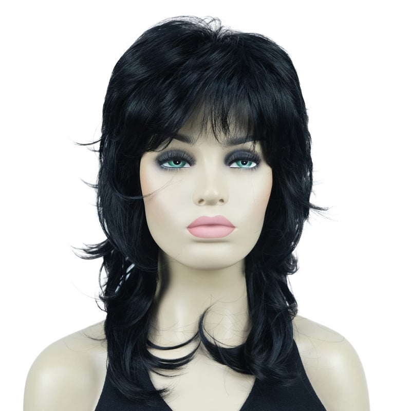 Lydell Long Soft Shaggy Layered Darkest Brown Wig Classic Cap Full Synthetic Wigs - Image 1